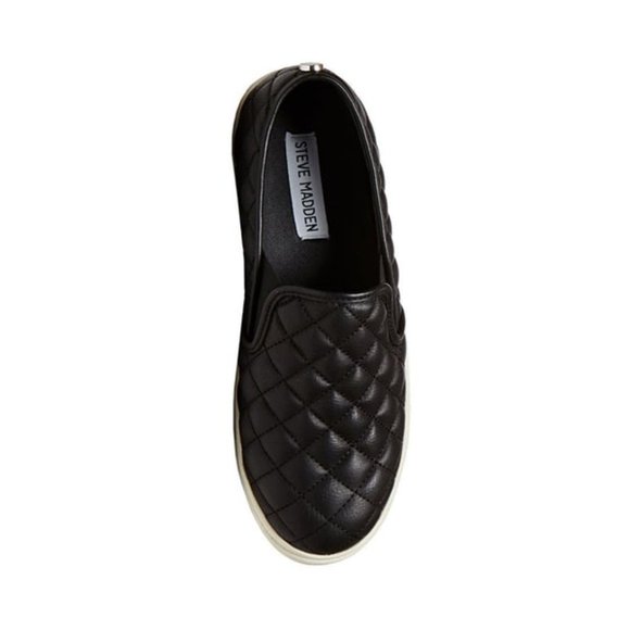 Steve Madden Ecentrcq Black Slip On Quilted Sneakers - Picture 6 of 7